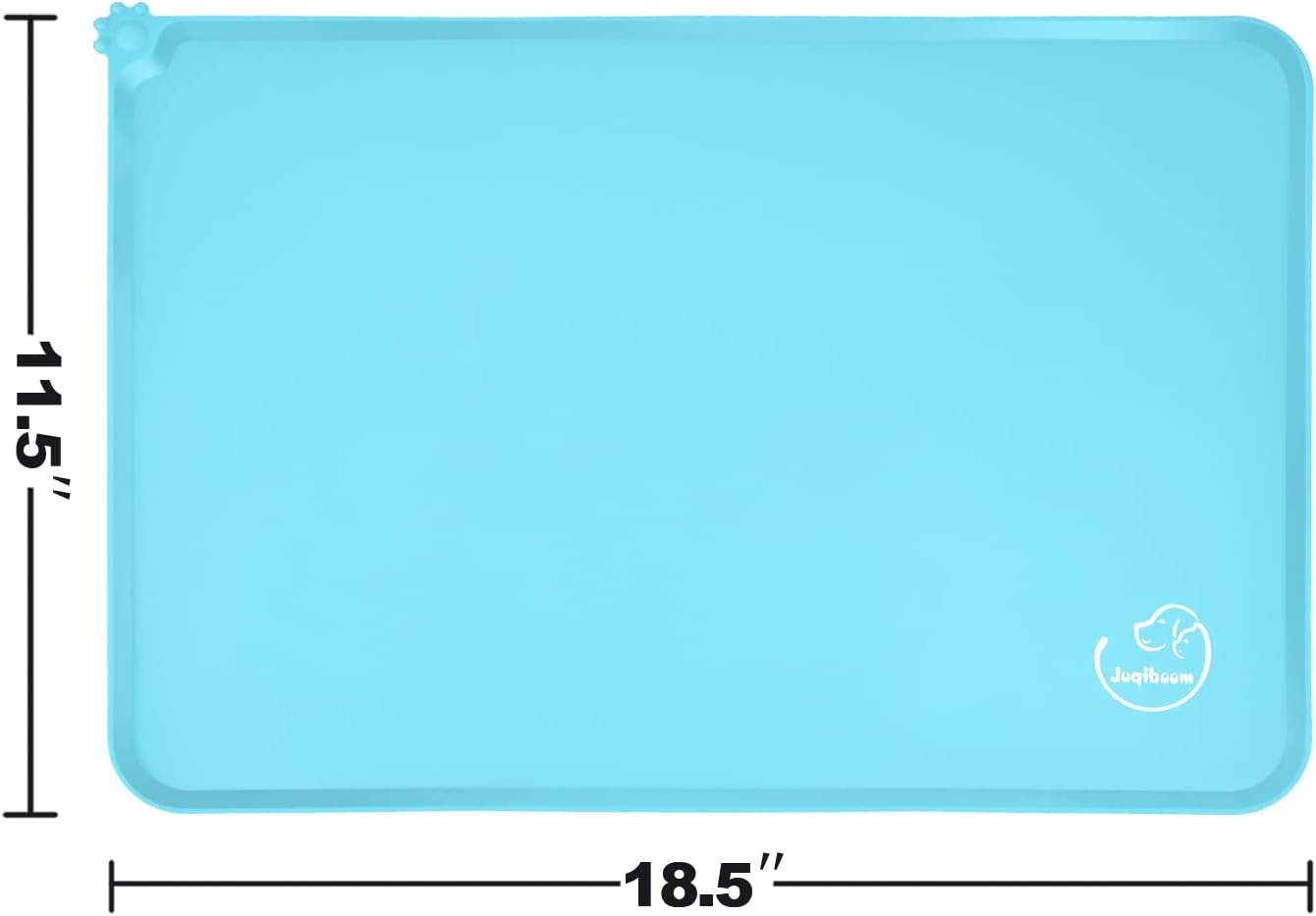 Silicone Waterproof Dog Cat Pet Feeding Mats, Non Slip, Easy Clean Pet Dog Cat Bowl Mats Placemat (18.5" x 11.5") Green