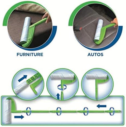 Leo 10-Inch Wide Lint Roller with Extendable Handle, Includes 1 Refill (25 Sheets), Extra Sticky for Pet Hair, Carpet & Floor Cleaning (1 Mega Roller)