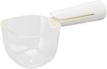 Transparent Pet Food Scoop with Clip Handle, 250 ml Capacity, Easy to Clean Dog Food Scoop (White)