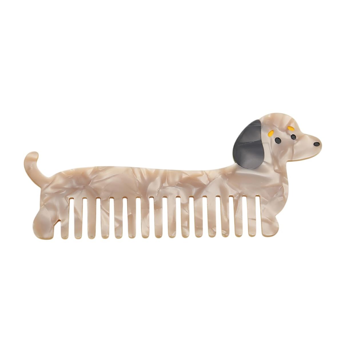 Cute Cap Dog Combs,Acetate Hair Comb for Women,Puppy Shaped Wide Tooth Comb for Curly & Thick Hair