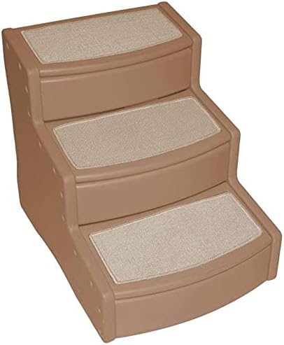Pet Gear Easy Step III Extra Wide Pet Stairs, 3 Step for Dogs/Cats up to 200 pounds, Removable/Washable Carpet, Easy Assembly (No Tools Required), Sea Salt