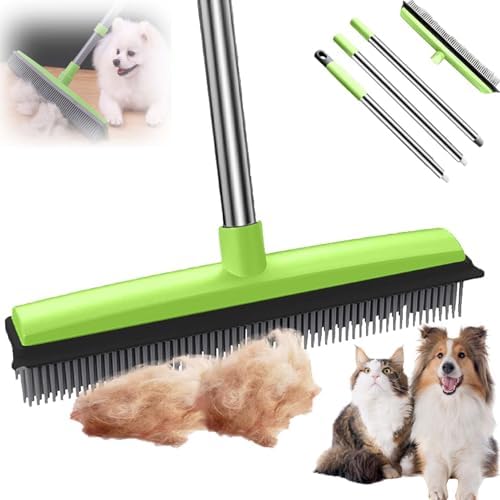 Pet Hair Broom,Multifunctional Rubber Cat and Dog Hairs,Silicone Hair Rake for Dog & Cat Hair, for Tiles, Wooden Floors, Carpets (B)