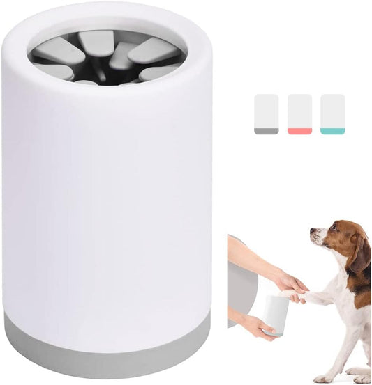 Dog Paw Cleaner, Portable Pet Paw Cleaner,Dog Foot Washer Massager, Comfortable Silicone Pet Cleaning Brush Cup with Towel for Dogs Cats Massage Grooming Dirty Claws (L, Pink)