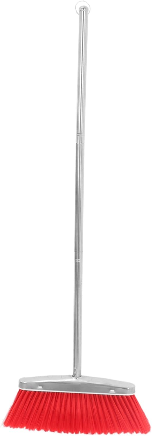 Ipetboom Pet Hair Broom Indoor Dustpan Soft Bristles Heavy Duty Stainless Steel Outdoor Broom for Garage Lobby