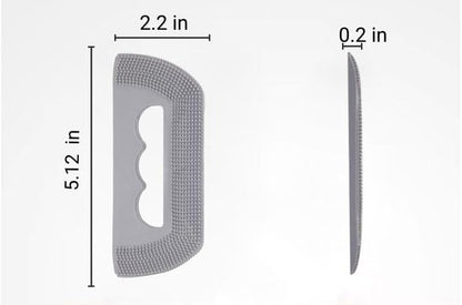 Reusable Soft Rubber Cat Dog Hair Removal Brush Gray (2 Pack) - Washable Pet Hair Deshedding Cleaning Tool for Indoor Cats, Dogs, Couch, Carpet & Furniture