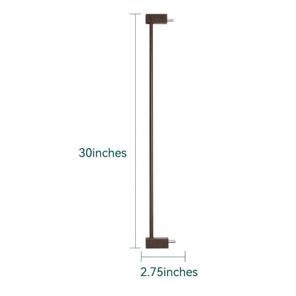 BABELIO Baby Metal Gate Extension with Wood Pattern, 5.5'' Extra Wide Pet Gate for Stairs & Doorways, Pressure Mounted Baby Gate Dog Gate, No Tools Required, 30'' Tall