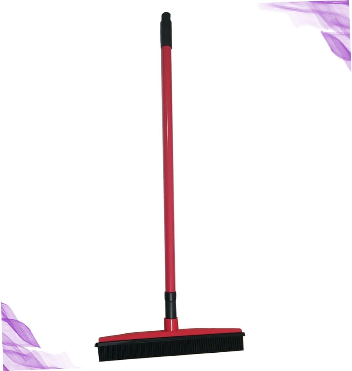 ORFOFE PET Hair Cleaning Broom Long Handle Rubber Floor Scraper for Dog Hair Removal Easy to Clean Dust Mop for Home and Windows