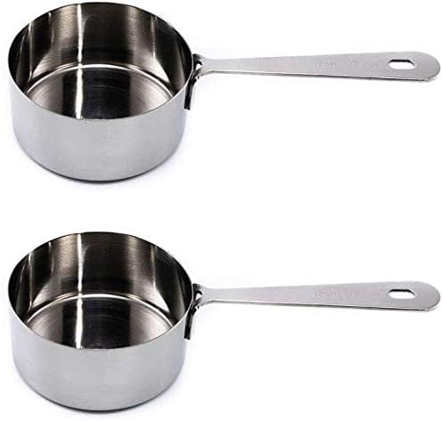 Honey Bear Kitchen 1/4 Cup 60 ml Leave-in Canister Scoops, Polished Stainless Steel (Set of 2)