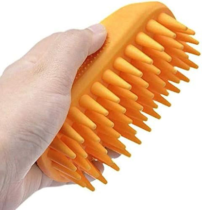 Pet Silicone Shampoo Brush for Long & Short Hair Medium Large Pets Dogs Cats, Anti-skid Rubber Dog Cat Pet Mouse Grooming Shower Bath Brush Massage Comb (Blue (New))