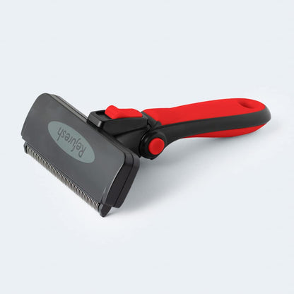 Deshedding Dog Brush for Short/Medium Hair (Medium,Red) – Gentle Deshedding Tool for Dogs & Cats – Reduces Shedding, Without damaging Topcoat. Removes Loose Fur & Dead Undercoat.