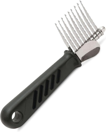 Jeffers Pet Dematting Rake for Dogs & Cats – Serrated Blades for Mats, Tangles, Shedding, Thick Undercoat – Grooming Tool for Pets, Long Hair, Short Hair, Poodles, Fur Removal, 7" L, 12 Blades