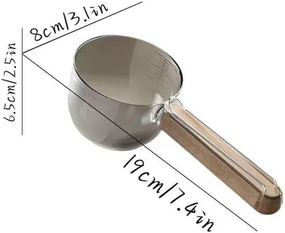 Personalized Dog & Cat Food Measuring Spoon,Engraved Pet Name Wooden Handle Scoop Sealing Clip Design