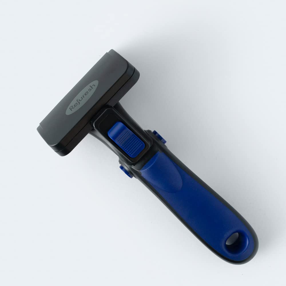 Deshedding Dog Brush for Long Hair (Large,Blue) – Gentle Deshedding Tool for Dogs & Cats – Reduces Shedding, Without damaging Topcoat. Removes Loose Fur & Dead Undercoat.