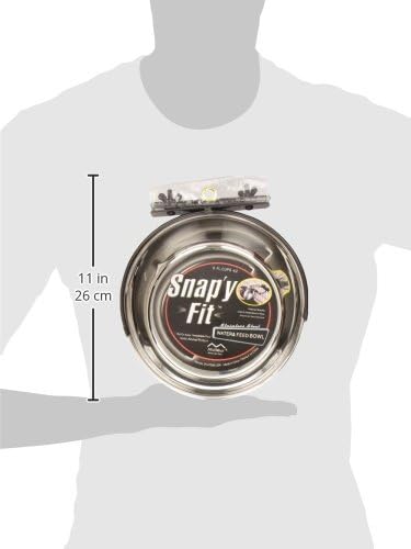 MidWest Homes for Pets Snap'y Fit Stainless Steel Food or Water Bowl, Holds 1 Quart, Mounts to Wire Crates, No-Tip Design, Rust-Resistant, for Dogs and Cats