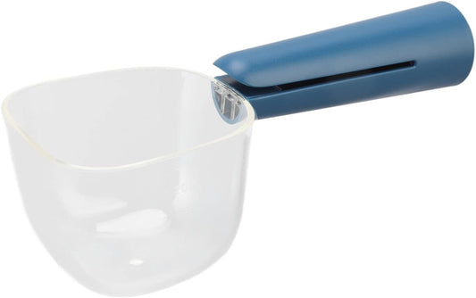 Pet Dog Cat Food Shovel Scoop Clear Scale Cat Food Feeder Scoop with Clip Handle for Pet Food Measuring