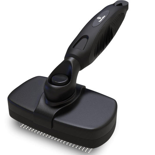 Deshedding Dog Brush for Shedding – Self Clean Cat Brush Deshedding & Grooming Tool for Long Haired and Short Haired Dogs, Slicker Brushes for Dogs, Skin-Friendly, Retractable Bristles, Easy to Clean
