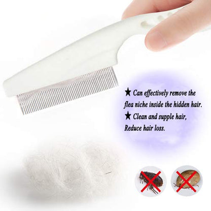 Tear Stain Remover Combs, Professional Pet Stainless Steel Grooming Brush, Undercoat Rake and Flea Dog Cat Combs, Effectively Clean Mucus and Stains (4 Packs)