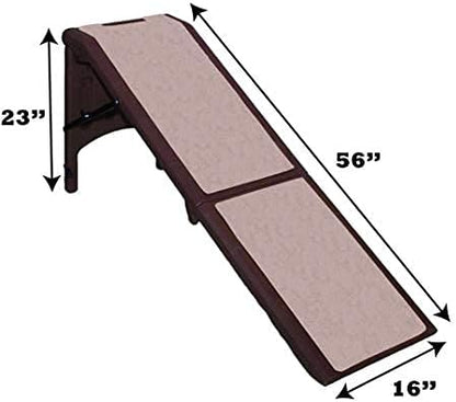 Pet Gear Free Standing Pet Ramp for Cats and Dogs, No Assembly Required, Easy Fold for Storage or Travel, Portable, Holds Up to 100lbs, Wheat