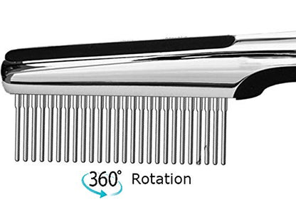 Resco Pet Products Rotating Tooth Comb - Professional Detangling & Dematting Grooming Comb for Dogs and Cats, Prevents Hair Pulling