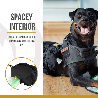 Doggy Poop Bag Holder Zipper Dog Waste Bag Pouch Leash Attachment for Walking Training Running Hiking