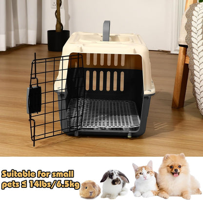2 Set Hard Plastic Pet Carrier Breathable Dog Cat, Green White