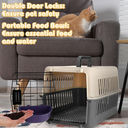 2 Set Hard Plastic Pet Carrier Breathable Dog Cat, Green White