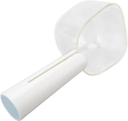 Transparent Pet Food Scoop with Clip Handle, 250 ml Capacity, Easy to Clean Dog Food Scoop (White)
