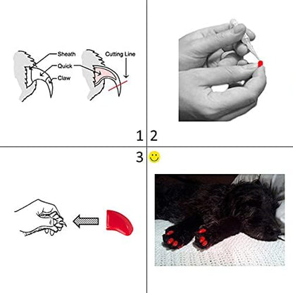 40-Pack Soft Nail Caps for Dogs Claws Clear XXL