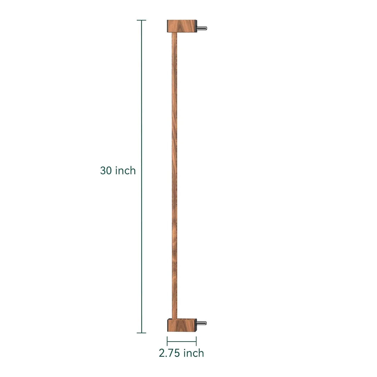 BABELIO Baby Metal Gate Extension with Wood Pattern, 5.5'' Extra Wide Pet Gate for Stairs & Doorways, Pressure Mounted Baby Gate Dog Gate, No Tools Required, 30'' Tall