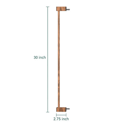 BABELIO Baby Metal Gate Extension with Wood Pattern, 5.5'' Extra Wide Pet Gate for Stairs & Doorways, Pressure Mounted Baby Gate Dog Gate, No Tools Required, 30'' Tall
