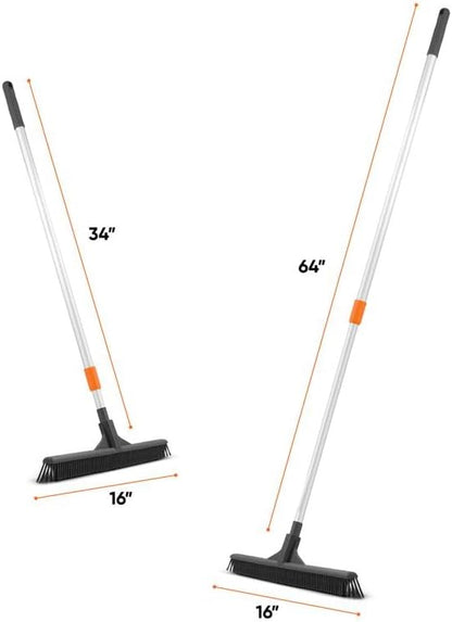 Superio 16"" Slim Silicone Salon Broom - Carpet Rake for Liquid, Human Hair, and Pet Hair, and Fur Space Saving and Easy to Wash, 12811274