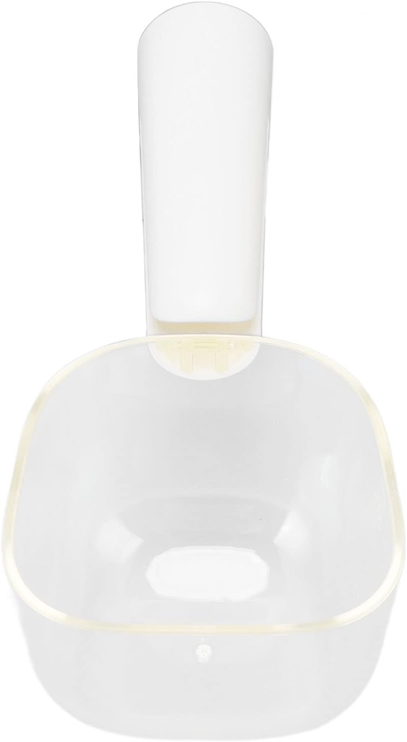 Transparent Pet Food Scoop with Clip Handle, 250 ml Capacity, Easy to Clean Dog Food Scoop (White)