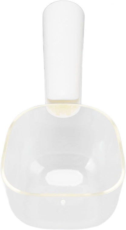 Transparent Pet Food Scoop with Clip Handle, 250 ml Capacity, Easy to Clean Dog Food Scoop (White)