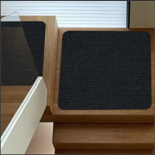 Stair Treads for Wooden Steps Carpet, Non-Slip Stair Runner Indoor Outdoor Stair Tread Mats Covers Pads, 19" x 31"Matching Landing Step Runner for Elders, Kids and Dogs (19" x 31", Black)