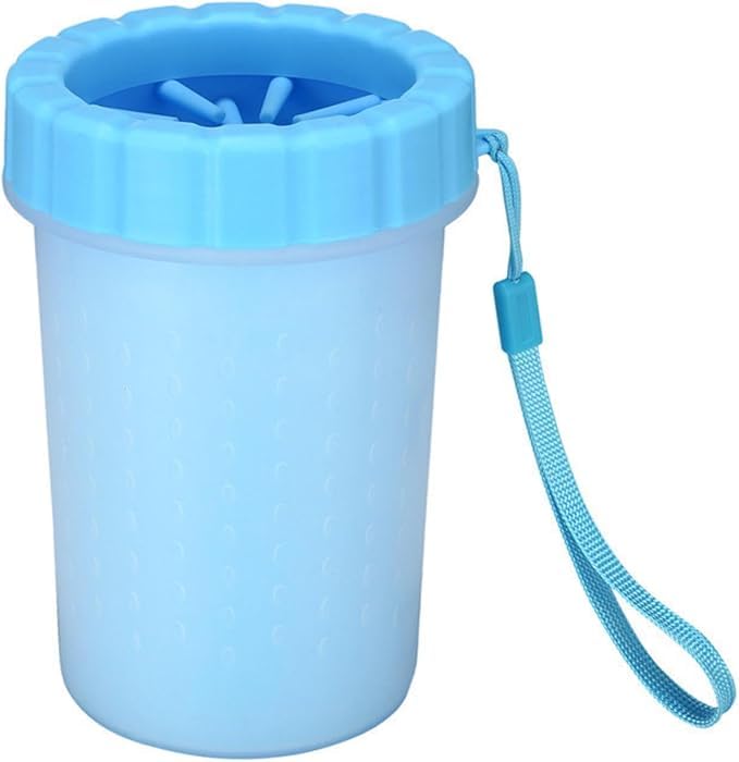 Portable dog claw cleaner, portable pet silicone cleaning cup, gift for pet lovers -2-piece (blue)
