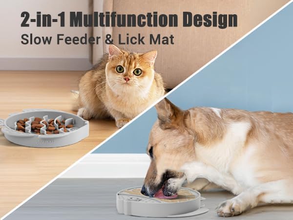 Coomazy Large Silicone Slow Feeder Dog Bowls, Interactive Puzzle Toy for Pets Food Training, Keeps Dogs Busy, Prevents Puppy Overeating (Dark Green, Large: 3.2Cup)