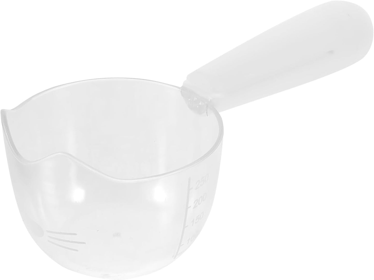 Pet Food Holder Spoon Portable Dog Food Scoop with Clip Compact Design for Convenient Feeding of Dogs Cats Stylish White with Measurement Scale
