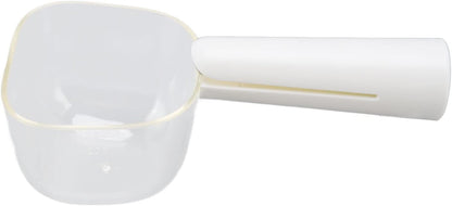 Transparent Pet Food Scoop with Clip Handle, 250 ml Capacity, Easy to Clean Dog Food Scoop (White)