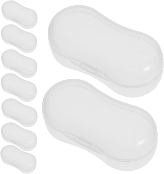 Hemobllo 20-Pack Dog Finger Toothbrush Storage Box Portable Transparent Travel Case for Puppy and Pet Oral Care Compact Dustproof Organizer 2.75X1.33X1.10In