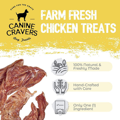 Canine Cravers Single Ingredient Dog Treats – Premium Beef Fillets - Human Grade Air Dried Hypoallergenic Pet Food – Grain, Gluten, and Soy Free – 100% All Natural - 5.3 oz