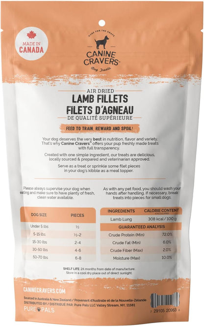 Canine Cravers Single Ingredient Dog Treats – Premium Beef Fillets - Human Grade Air Dried Hypoallergenic Pet Food – Grain, Gluten, and Soy Free – 100% All Natural - 5.3 oz