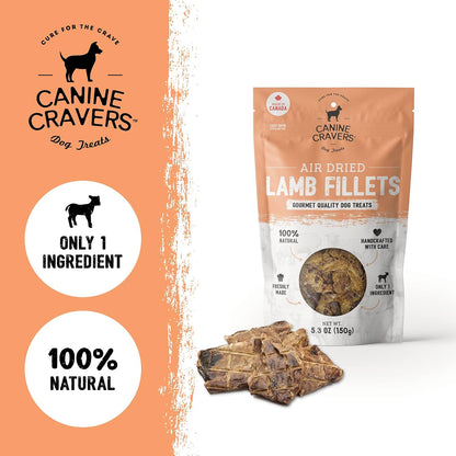Canine Cravers Single Ingredient Dog Treats – Premium Beef Fillets - Human Grade Air Dried Hypoallergenic Pet Food – Grain, Gluten, and Soy Free – 100% All Natural - 5.3 oz