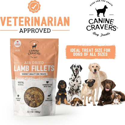 Canine Cravers Single Ingredient Dog Treats – Premium Beef Fillets - Human Grade Air Dried Hypoallergenic Pet Food – Grain, Gluten, and Soy Free – 100% All Natural - 5.3 oz