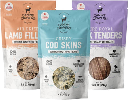 Canine Cravers Single Ingredient Dog Treats – Premium Beef Fillets - Human Grade Air Dried Hypoallergenic Pet Food – Grain, Gluten, and Soy Free – 100% All Natural - 5.3 oz