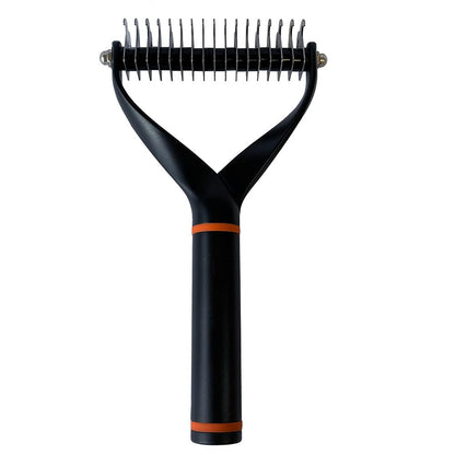 2-in-1 Metal Double Sided Shedding & Detangling Comb for Cats and Dogs Undercoat & Matted Fur Tool - Pet Grooming Brush(Blue)