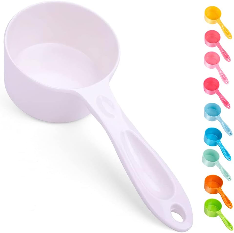 SUPERDESIGN 1 Cup Dog Food Scoop for Container Melamine Measuring Scoop for Dogs Cats Birds and Rabbits Pet Food Feeding Scoop Dishwasher Safe - Yellow