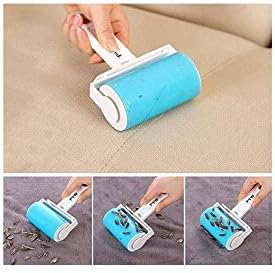 Reusable Lint Roller for Pet Hair – Washable Sticky Picker Set, 2-in-1 Portable & Standard Roller, Eco-Friendly No Refills, Removes Dog & Cat Fur from Clothes, Couch, Car (Blue)