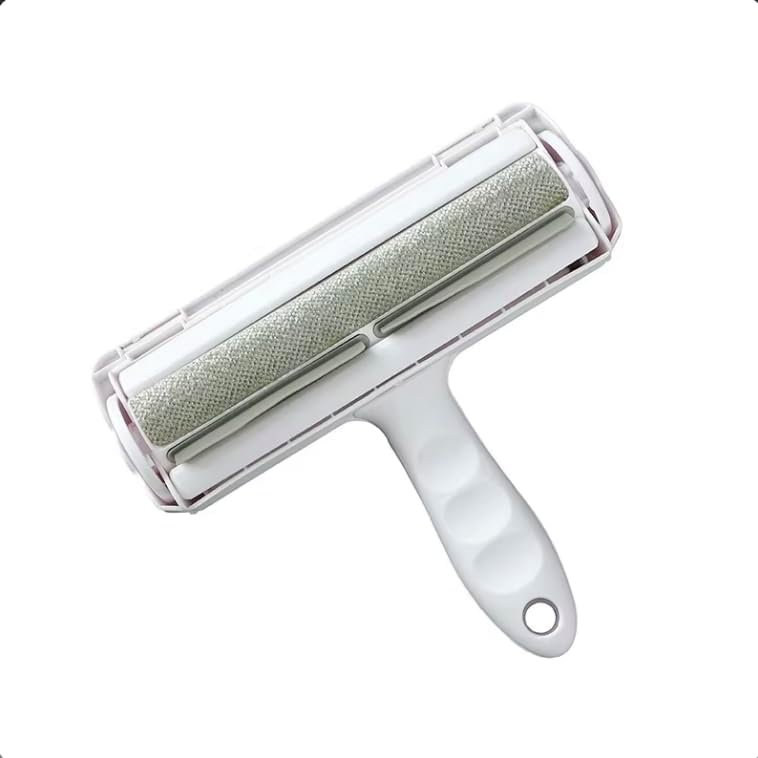 Reusable Pet Hair Remover & Lint Roller – Washable, Portable Tool for Dog & Cat Hair Removal on Clothes, Furniture, Carpet & Car – Effective Roller for Easy Fur & Lint Removal (Red)