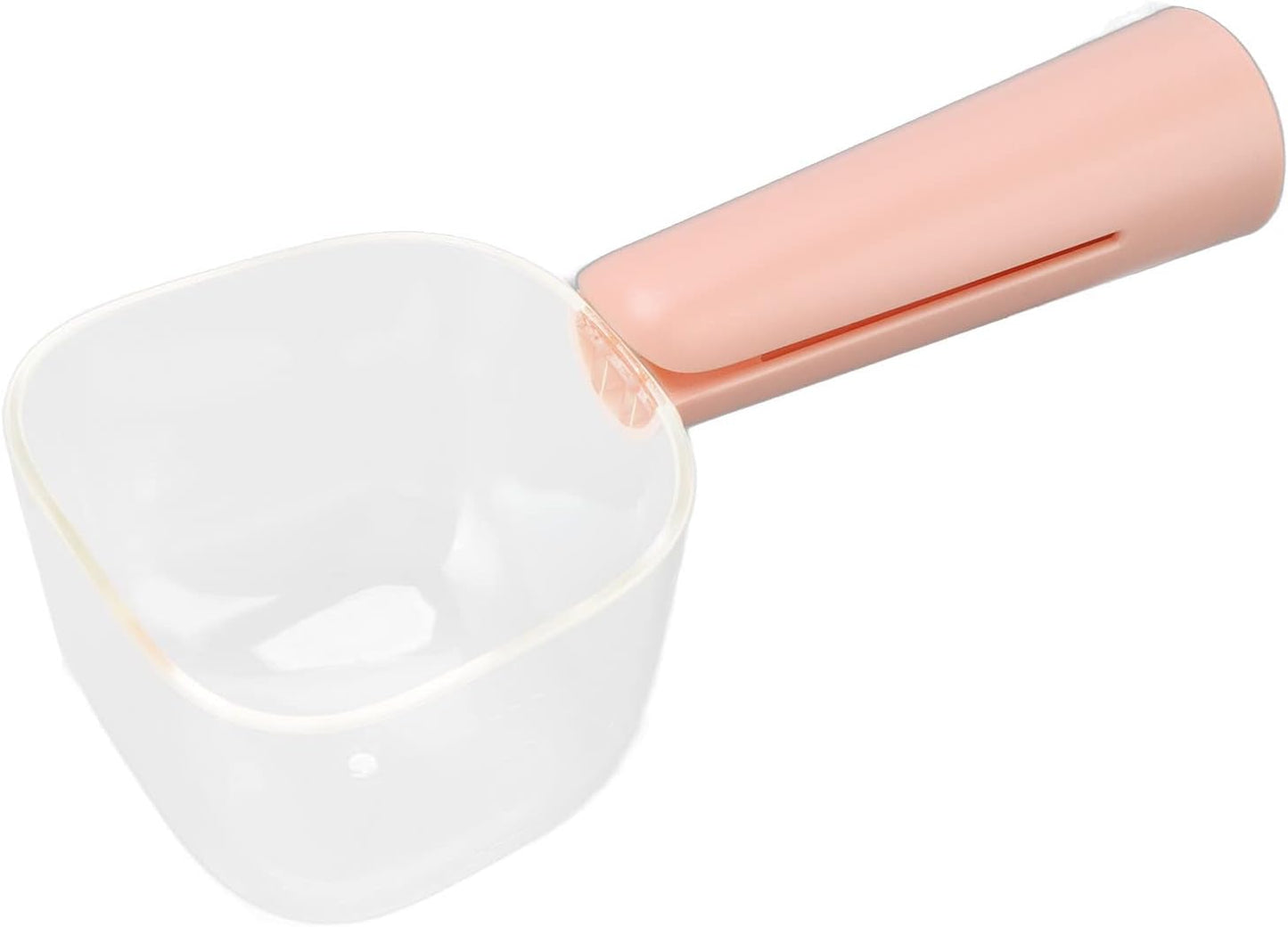 Transparent Pet Food Scoop with Clip Handle, 250 ml Capacity, Easy to Clean Dog Food Scoop (White)