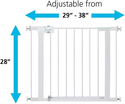Safety 1st Easy Install Walk Thru Baby Gate for Doorway With Door, Dog Gates, Fits 29"-38", Easy Install 28" Tall, White